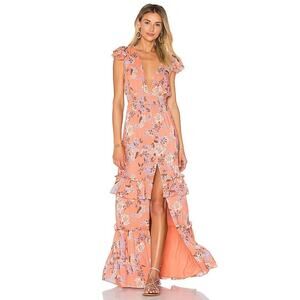 ALE BY ALESSANDRA x REVOLVE Lina Maxi Dress Women's Iris Floral Size Small